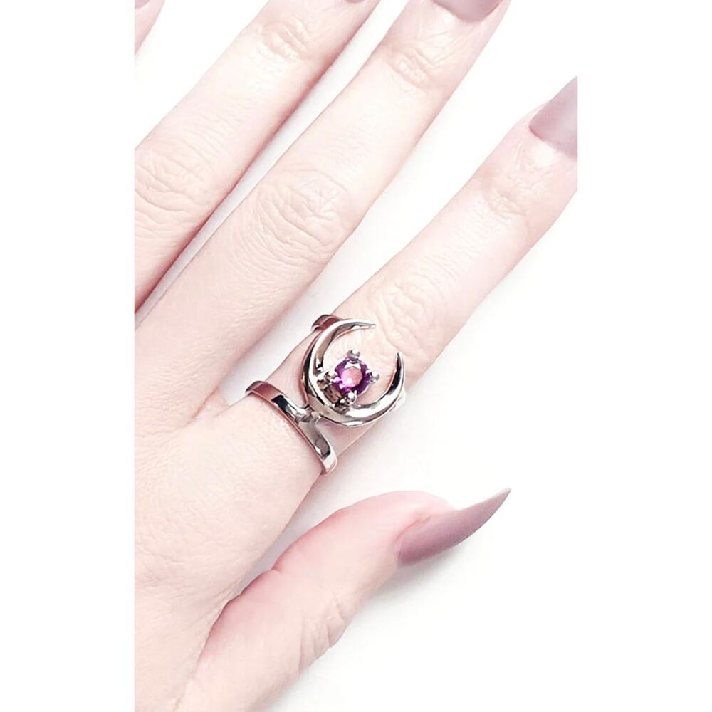 Rogue + Wolf Steel Occult Moon Ring Size 6.5 to 7